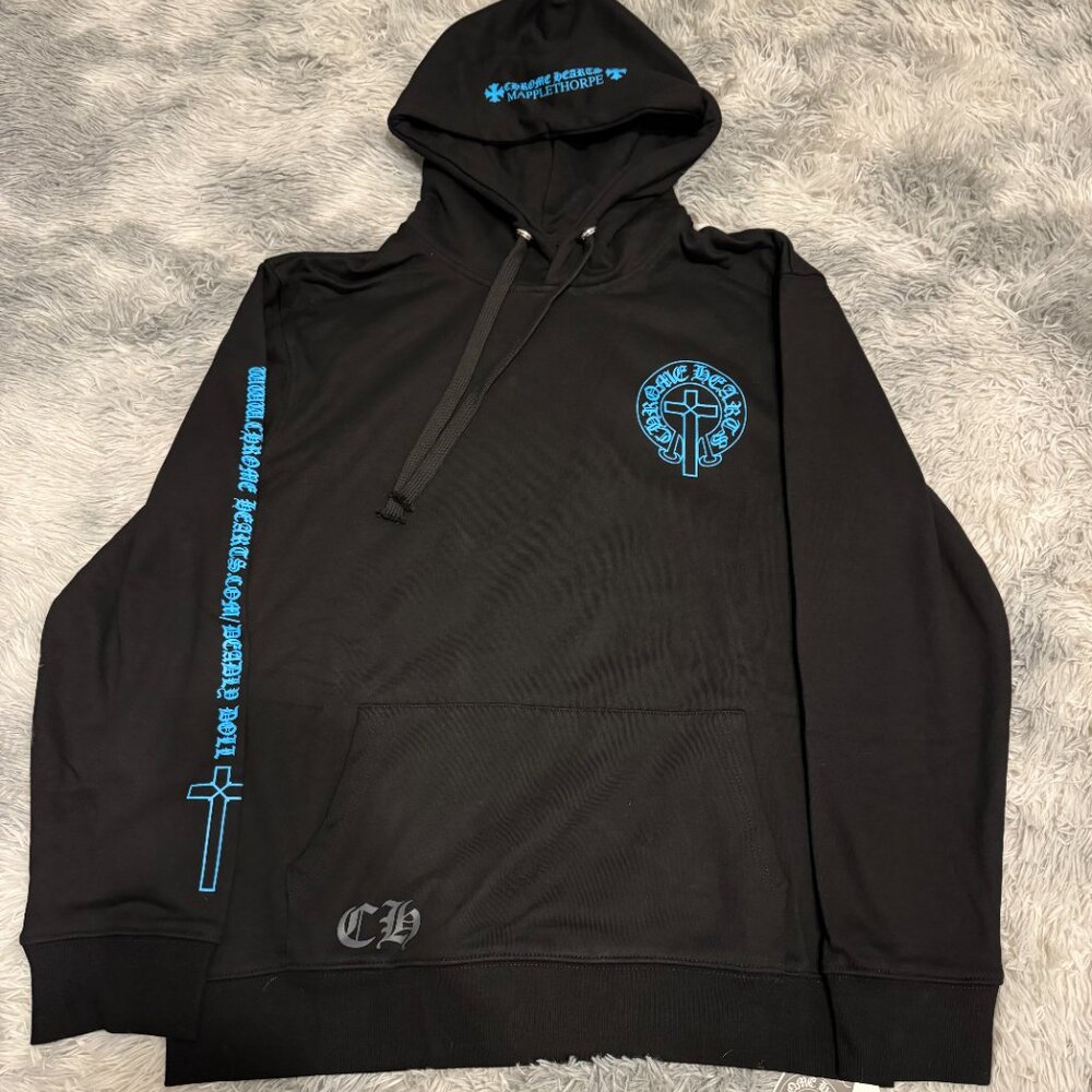 Chrome Hearts Mapplethorpe Black/Blue Hoodie Men’s Size Medium or Large